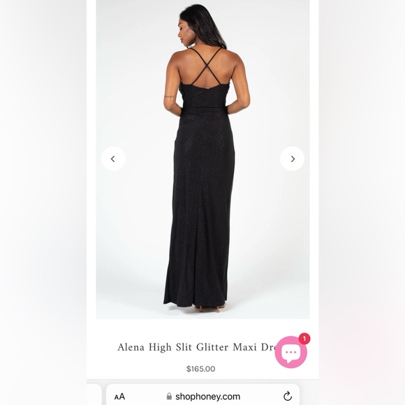 ❗️SOLD❗️Honey boutique high slit glitter maxi dress - Picture 3 of 6